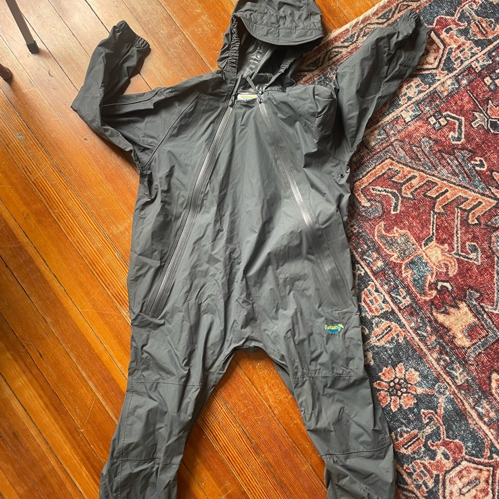 Splash Gray Kids Rain Jacket with Logo Tag
